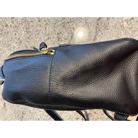 KATE SPADE NICOLE LARCHMONT AVE BACKPACK BLACK LEATHER TRAVEL SCHOOL BAG - Picture 11 of 12